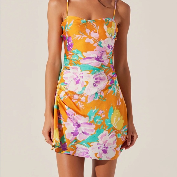 ASTR the label Cerinthe Satin Floral Mini Dress - Picture 1 of 5